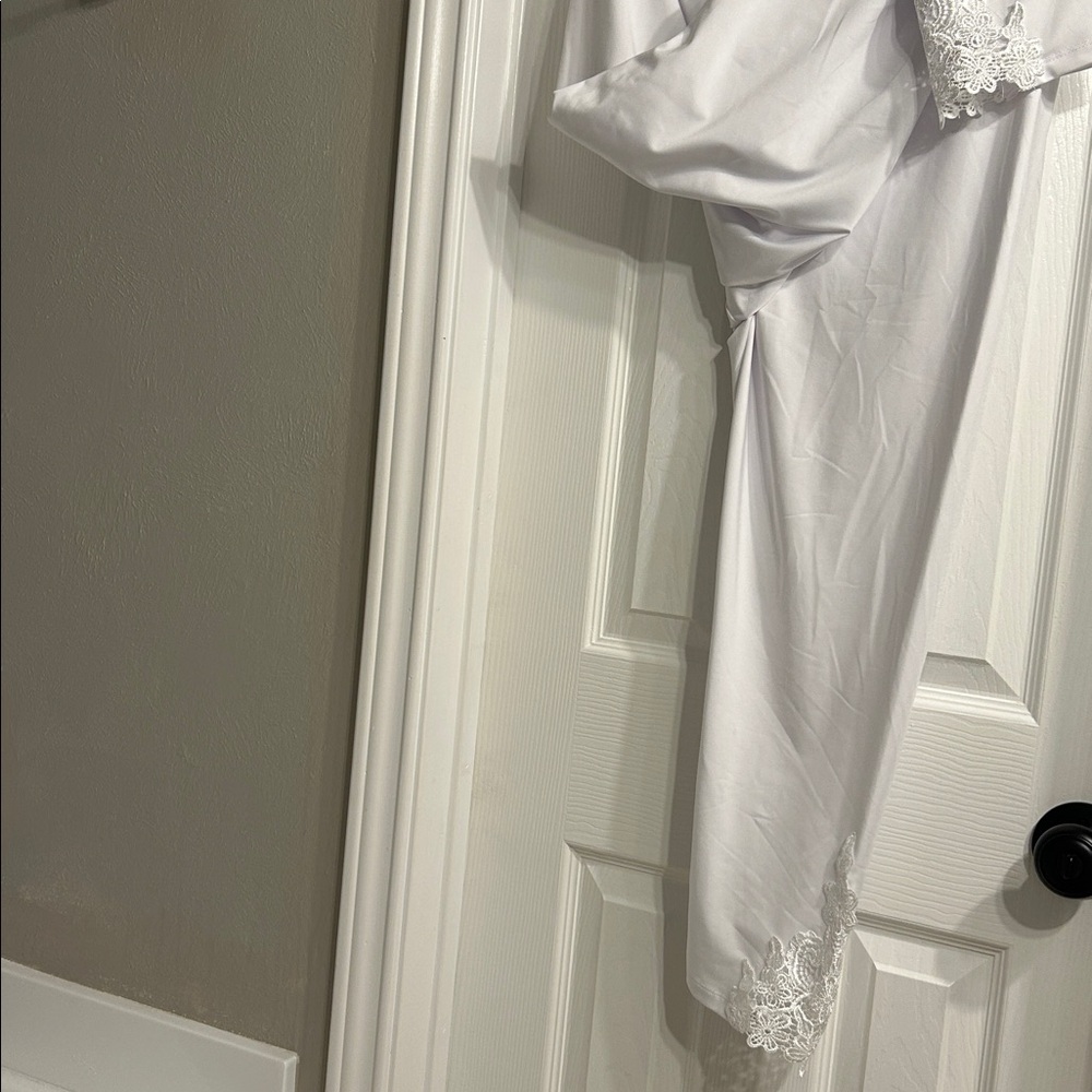 White Lace Trim women Leggings - Picture 5 of 6